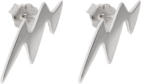 img 4 attached to Paialco 925 Sterling Silver Lightning Bolt Symbol Earrings Studs