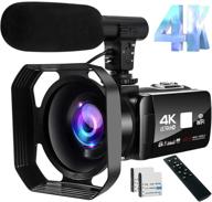 📹 ultimate 4k camcorder: capture perfect images & videos with wi-fi, 18x digital zoom, microphone, remote control, and touch screen logo