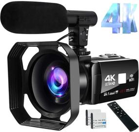 img 4 attached to 📹 Ultimate 4K Camcorder: Capture Perfect Images & Videos with Wi-Fi, 18X Digital Zoom, Microphone, Remote Control, and Touch Screen