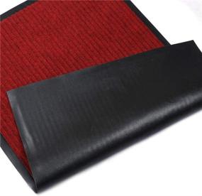img 1 attached to 🚪 Fani Heavy Duty Large Outdoor Indoor Entrance Doormat: Red Waterproof Low Profile Entrance Rug for Front Door, Patio, Anti-Skid Rubber Back - 80x120cm