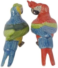 img 1 attached to Vibrant 2 Parrot Salt and Pepper Shakers - Cute and Unique Ceramic Figurines for Dinner Table Décor