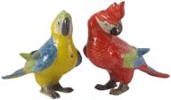 vibrant 2 parrot salt and pepper shakers - cute and unique ceramic figurines for dinner table décor logo