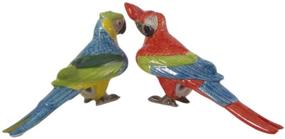 img 2 attached to Vibrant 2 Parrot Salt and Pepper Shakers - Cute and Unique Ceramic Figurines for Dinner Table Décor