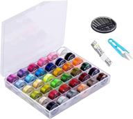 lyplus 36 pcs pre-wound bobbins and sewing thread set - bobbins and thread kit with 🧵 case for singer, brother, babylock & more - standard size sewing thread kit with accessories (multi color, 36pcs) logo