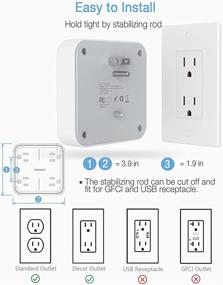 img 1 attached to 🔌 TESSAN Multi Plug Outlet Extender: Surge Protector with USB Wall Charger - Ideal for Travel, Home, Office Use