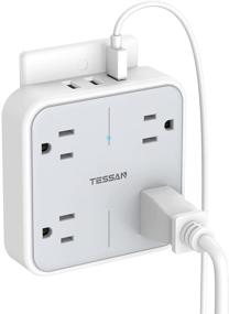 img 4 attached to 🔌 TESSAN Multi Plug Outlet Extender: Surge Protector with USB Wall Charger - Ideal for Travel, Home, Office Use