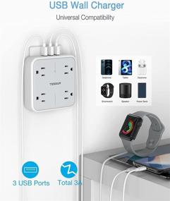 img 3 attached to 🔌 TESSAN Multi Plug Outlet Extender: Surge Protector with USB Wall Charger - Ideal for Travel, Home, Office Use