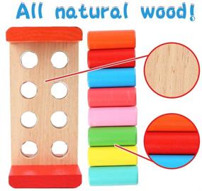 img 1 attached to 🔨 Enhance Fine Motor Skills with Joyshare Pounding Bench Wooden Toy for Kids: Mallet Hammering, Block Punching, and Drop Instruments!