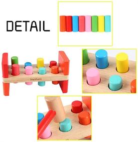img 2 attached to 🔨 Enhance Fine Motor Skills with Joyshare Pounding Bench Wooden Toy for Kids: Mallet Hammering, Block Punching, and Drop Instruments!