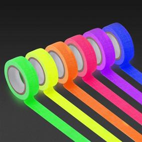 img 4 attached to 6-Pack KIWIHUB UV Blacklight Reactive Tape (6 Colors) - 0.59inch x 16.4ft per Color, Fluorescent Cloth/Neon Gaffer Tape, Super Bright Glow Party Supplies