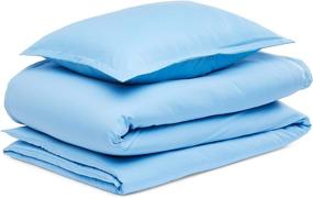 img 3 attached to 🌊 Ocean Blue Microfiber Kids Duvet Cover Set - Soft & Easy-to-Wash Microfiber - Twin/TwinXL Size - Amazon Basics Lightweight