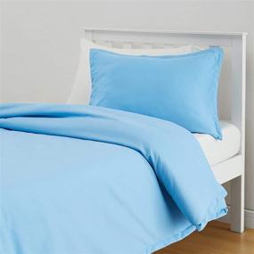 img 4 attached to 🌊 Ocean Blue Microfiber Kids Duvet Cover Set - Soft & Easy-to-Wash Microfiber - Twin/TwinXL Size - Amazon Basics Lightweight