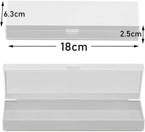 img 3 attached to 📎 Kuqqi Clear Plastic Pencil Case: 6 Pieces with Hinged Lid & Snap Closure for Office Supplies Storage