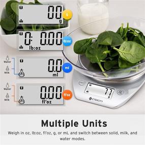 img 1 attached to 🍽️ Etekcity Digital Food Scale with Bowl | Accurate Measurement of Grams and Ounces for Weight Loss, Dieting, Baking, Cooking, and Meal Prep | 11lb/5kg Capacity | Stainless Steel Silver