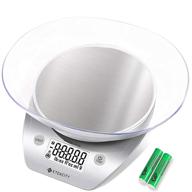 🍽️ etekcity digital food scale with bowl | accurate measurement of grams and ounces for weight loss, dieting, baking, cooking, and meal prep | 11lb/5kg capacity | stainless steel silver logo