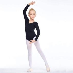 img 1 attached to 👗 Ruhakslen Ballet Leotard - Long Sleeve Basic Leotard for Girls, Toddlers, and Kids