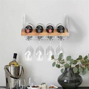 img 3 attached to 🍷 Premium White Wall Mounted Wine Rack with Ample Storage and Essential Accessories