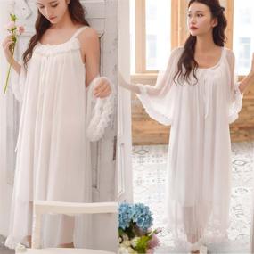 img 1 attached to Loungedress Nightgown Victorian Sleepwear Nightshirt Women's Clothing for Lingerie, Sleep & Lounge