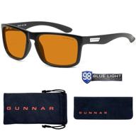 gunnar gaming and computer glasses: block 98% blue light with intercept, onyx, amber max tint logo