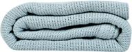 🛌 linteum textile supply leno weave ice grey blanket: queen 100% cotton, lightweight, warm, extra-fluffy, premium, durable, soft & cozy bed blanket for all seasons logo