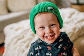 img 3 attached to 🧶 Striped Beanie Baby Hat for Boys - Perfect for Your Little One's Love