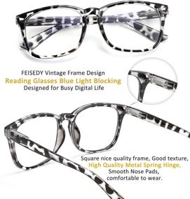 img 3 attached to 👓 FEISEDY Vintage Reading Blue Light Blocking Glasses: Stylish Protection for Women and Men - B2519