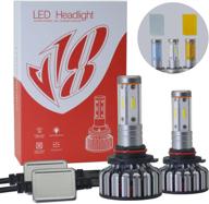 🔆 gppower hb3 9005 led headlight bulbs: upgrade your fog lights with 4-side 3-color conversion, 6000lm 6000k bright white, yellow, and blue - 2 year warranty logo