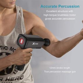 img 3 attached to 💆 XVAN Deep Tissue Percussion Massage Gun - Handheld Muscle Massager for Pain Relief with 4 Speed Vibration Levels and ６ Interchangeable Head Attachments
