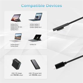 img 3 attached to Surface Connect to USB-C Charging Cable PD 15V - High-Speed Nylon Braided Adapter Cable for Surface Pro/Laptop/Book/Go - 1.8M (6 FT)