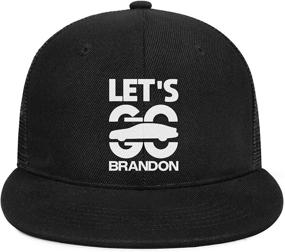 img 2 attached to Premium Let's Go Brandon Trucker Hats for Men and Women - Classic Flat Bill Mesh Hip-Hop Snapback Cap with Adjustable Back