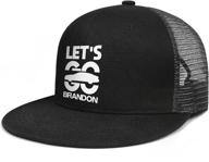 premium let's go brandon trucker hats for men and women - classic flat bill mesh hip-hop snapback cap with adjustable back logo