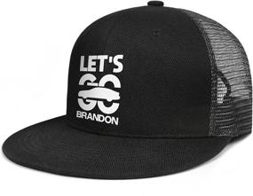 img 4 attached to Premium Let's Go Brandon Trucker Hats for Men and Women - Classic Flat Bill Mesh Hip-Hop Snapback Cap with Adjustable Back