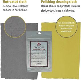 img 3 attached to 🔧 USA-Made Non-Toxic Metal Care Kit: Stainless Steel, Copper, Brass, Chrome, 11 x 14 Inch, 2 Cotton Cloth Set for Cleaning, Polishing, and Finish Shine. Environmentally Friendly Cleaner.