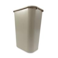 🗑️ rubbermaid commercial 10 gallon plastic resin deskside wastebasket - ideal for office & home, beige логотип