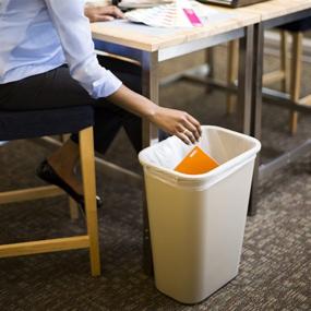 img 1 attached to 🗑️ Rubbermaid Commercial 10 Gallon Plastic Resin Deskside Wastebasket - Ideal for Office & Home, Beige