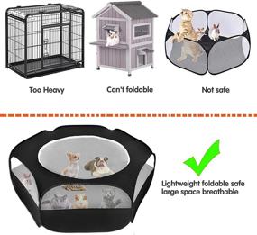 img 3 attached to 🏞️ Outdoor Small Animal Playpen Tent with Zippered Cover - Waterproof Breathable Pet Pen for Guinea Pig, Kitten, Ferret, Bunny, Hamster, Chinchilla, Gerbil, Squirrel, Bearded Dragon - Foldable Yard Fence