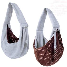 img 4 attached to 🐾 Convenient Hands-Free Tumenque Dog Cat Sling Carrier for Travel - Reversible, Soft, Breathable, and Stylish Pet Papoose Bag with Bonus Colorful Dog Rope Ball