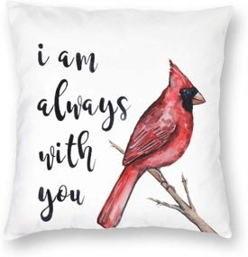 img 3 attached to NKF Cardinal Throw Pillow Covers - Decorative Cotton Cushion Cover for Outdoor Sofa & Home - 18x18 Inch