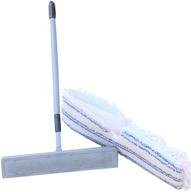 🧹 quality line universal carpet rake with bonus microfiber mop pad | effective, safe, and user-friendly | rug and carpet cleaner with ergonomic design | 4 ft extendable pole | custom fit for wet and dry floor cleaning | premium quality and reusable logo