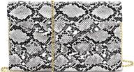 🐍 stylish snake print leather envelope clutch purse: versatile design with crossbody chain strap logo