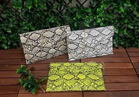 img 2 attached to 🐍 Stylish Snake Print Leather Envelope Clutch Purse: Versatile Design with Crossbody Chain Strap