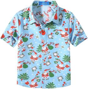 img 4 attached to 🌺 Trendy Hawaiian Christmas Shirts for Boys - SSLR Boys' Clothing Collection