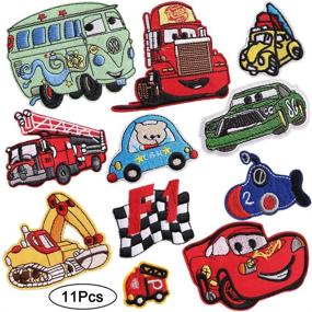 img 3 attached to Adorable 11-Piece Kids Car Iron on Patches: Decorative Vehicle Embroidered Stickers for Repairing,Personalizing Hats, Jackets, Bags, and More!