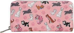 img 3 attached to Кошелек Loungefly Disney Cats - сумка-клатч с молнией, изготовленная из искусственной кожи.