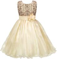 🌸 acecharming sequin flower girls' party dress: stunning bridesmaid ball gown for weddings & parties (3-10 years) logo