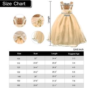 img 2 attached to 🌸 Acecharming Sequin Flower Girls' Party Dress: Stunning Bridesmaid Ball Gown for Weddings & Parties (3-10 Years)