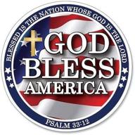 🙏 god bless america scripture car magnet: psalm 33:12 'blessed is the nation whose god is the lord' logo