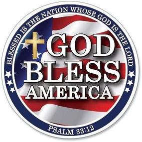 img 1 attached to 🙏 God Bless America Scripture Car Magnet: Psalm 33:12 'Blessed is the Nation Whose God is the Lord'