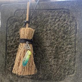 img 2 attached to 🧹 Mini Crystal Witch Wiccan Altar Broom - Wicca Car Trim Pendant with Crystal Wand Points for Healing Home Halloween Decor