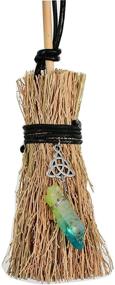 img 1 attached to 🧹 Mini Crystal Witch Wiccan Altar Broom - Wicca Car Trim Pendant with Crystal Wand Points for Healing Home Halloween Decor